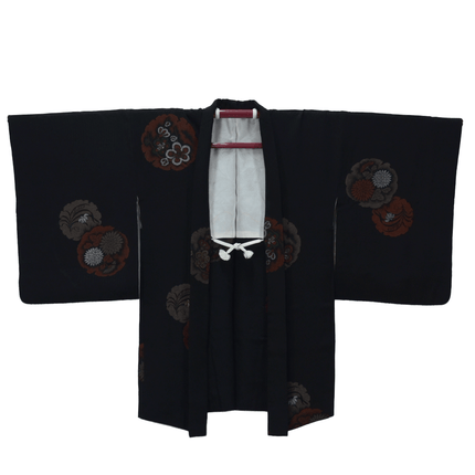 Vintage Haori mit Schneekreis- und Blumenmotiven