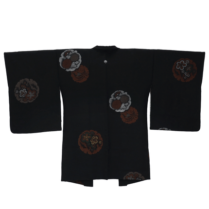 Vintage Haori mit Schneekreis- und Blumenmotiven
