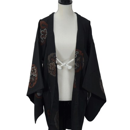 Vintage Haori mit Schneekreis- und Blumenmotiven