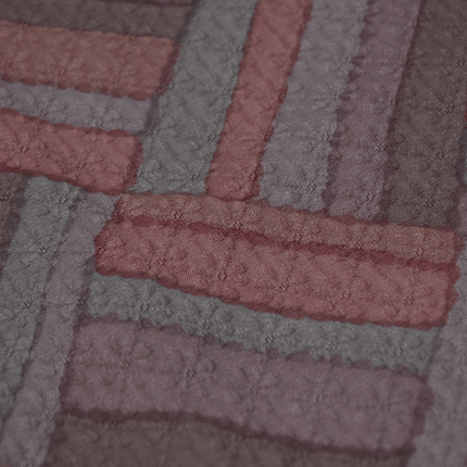 Vintage Haori mit geometrischem Muster in Rot und Grau