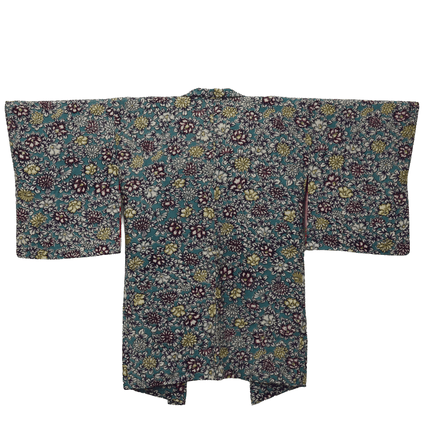 Vintage Haori mit floralem Allover-Muster in Retro-Farben