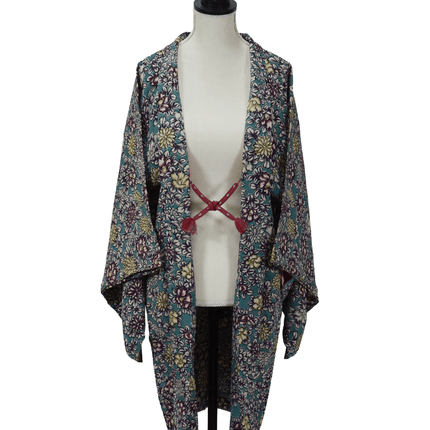 Vintage Haori mit floralem Allover-Muster in Retro-Farben
