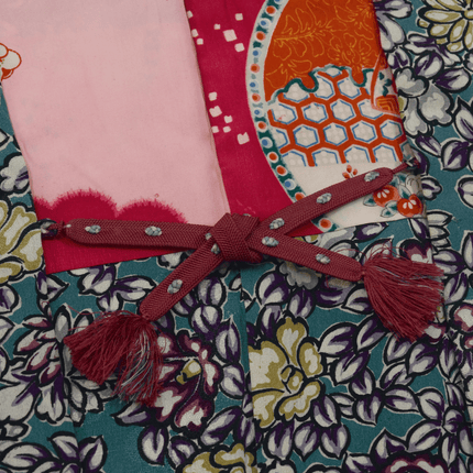 Vintage Haori mit floralem Allover-Muster in Retro-Farben