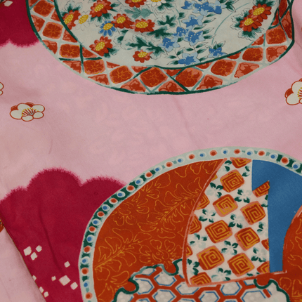 Vintage Haori mit floralem Allover-Muster in Retro-Farben