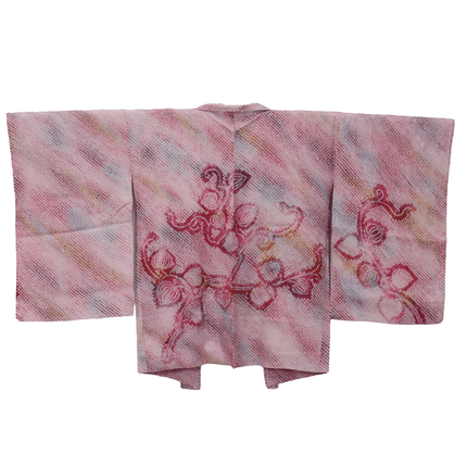 Antiker Haori mit Shibori-Muster in leuchtendem Pink ( ca 1930 - 1940 )
