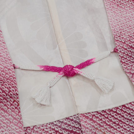 Antiker Haori mit Shibori-Muster in leuchtendem Pink ( ca 1930 - 1940 )