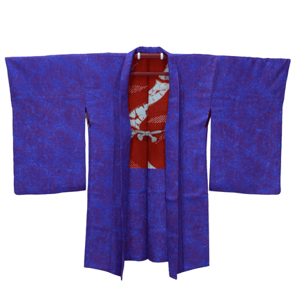 Antikes japanisches Haori mit Art-Déco-Blumenjacquard