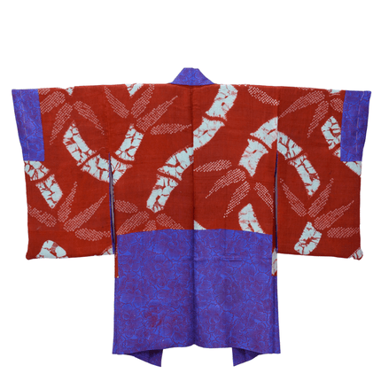 Antikes japanisches Haori mit Art-Déco-Blumenjacquard