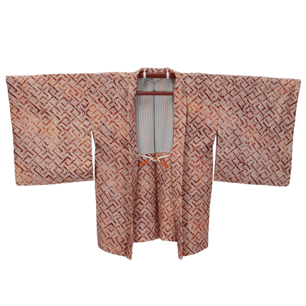 Vintage Seiden-Haori mit grafischem Shibori-Muster