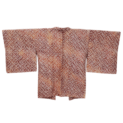 Vintage Seiden-Haori mit grafischem Shibori-Muster