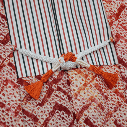 Vintage Seiden-Haori mit grafischem Shibori-Muster