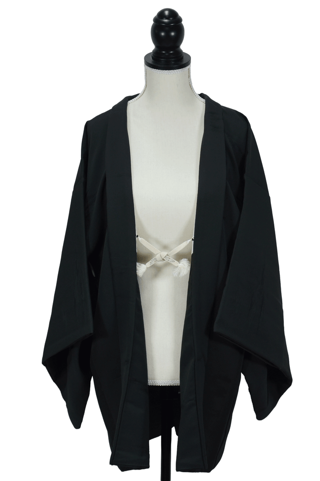 Vintage black haori with abstract bird motif