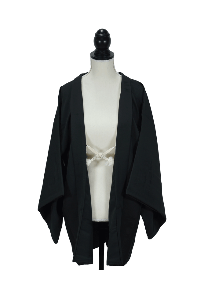Vintage black haori with abstract bird motif