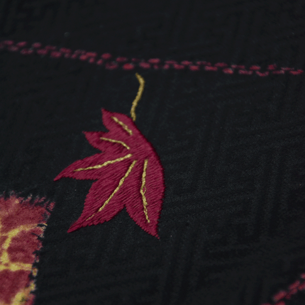 Antique 1930s-1940s Haori with Maple Leaf Motif and Art Deco Lining