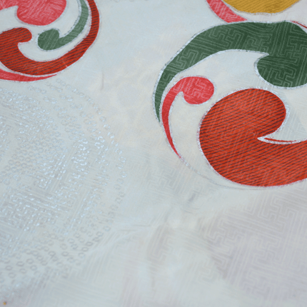 Antique 1930s-1940s Haori with Maple Leaf Motif and Art Deco Lining