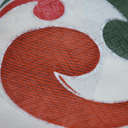 Antique 1930s-1940s Haori with Maple Leaf Motif and Art Deco Lining