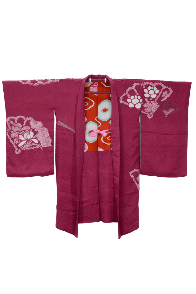 Antique Haori with Fan and Kanoko Patterns