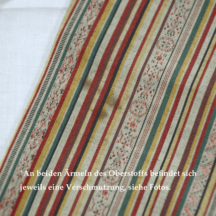 Vintage Shima Haori Silk Jacket with Geometric Stripe Pattern