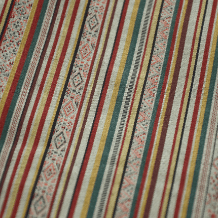 Vintage Shima Haori Silk Jacket with Geometric Stripe Pattern