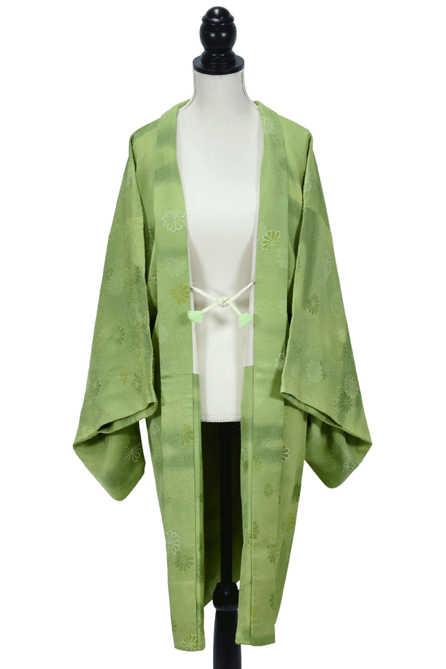 Vintage Haori in Wakakusa Green with Ryūsui Pattern