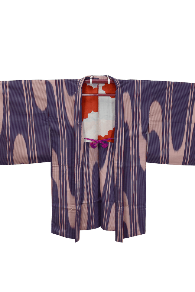Antique Tit Haori with Violet Striped Pattern