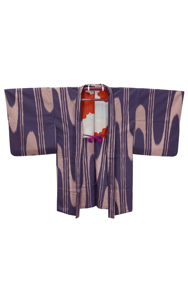 Antique Tit Haori with Violet Striped Pattern