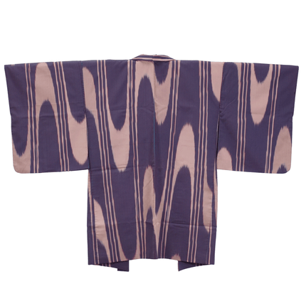 Antiker Meisen-Haori mit violettem Streifenmuster