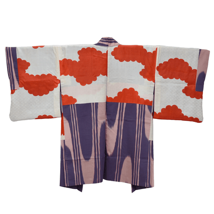 Antiker Meisen-Haori mit violettem Streifenmuster