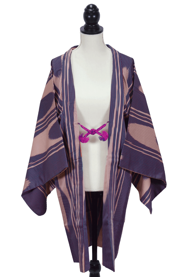 Antique Tit Haori with Violet Striped Pattern