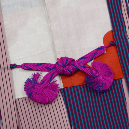 Antiker Meisen-Haori mit violettem Streifenmuster