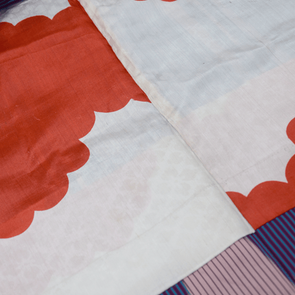 Antiker Meisen-Haori mit violettem Streifenmuster