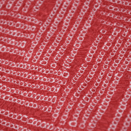 Roter Vintage-Haori mit Shibori-Muster
