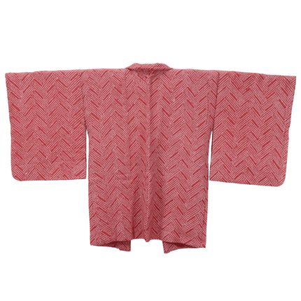 Roter Vintage-Haori mit Shibori-Muster