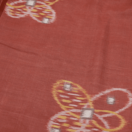 Antique Meisen Haori in Rust with Butterfly Pattern