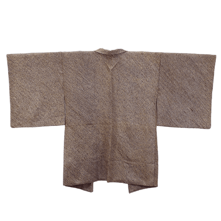 Vintage Shibori Haori in Braun mit goldenen Akzenten