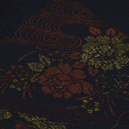 Classic black vintage haori with kamon and Uramasari lining