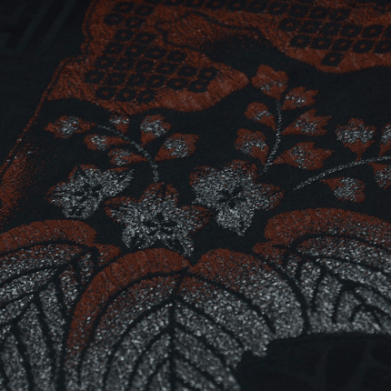 Classic black vintage haori with kamon and Uramasari lining