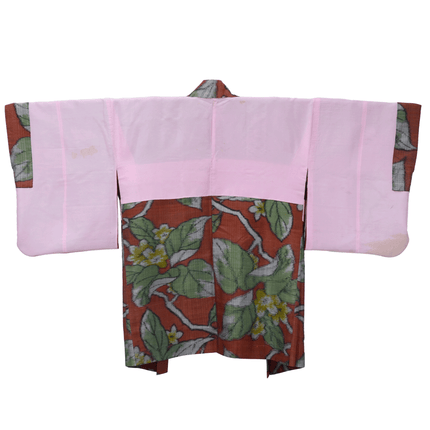 Antiker Meisen Haori mit botanischem Muster – Japanische Kimono-Jacke, ca. 1920er–1930er Jahre