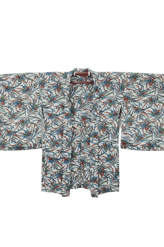Vintage Haori mit botanischem Sarasa-Muster