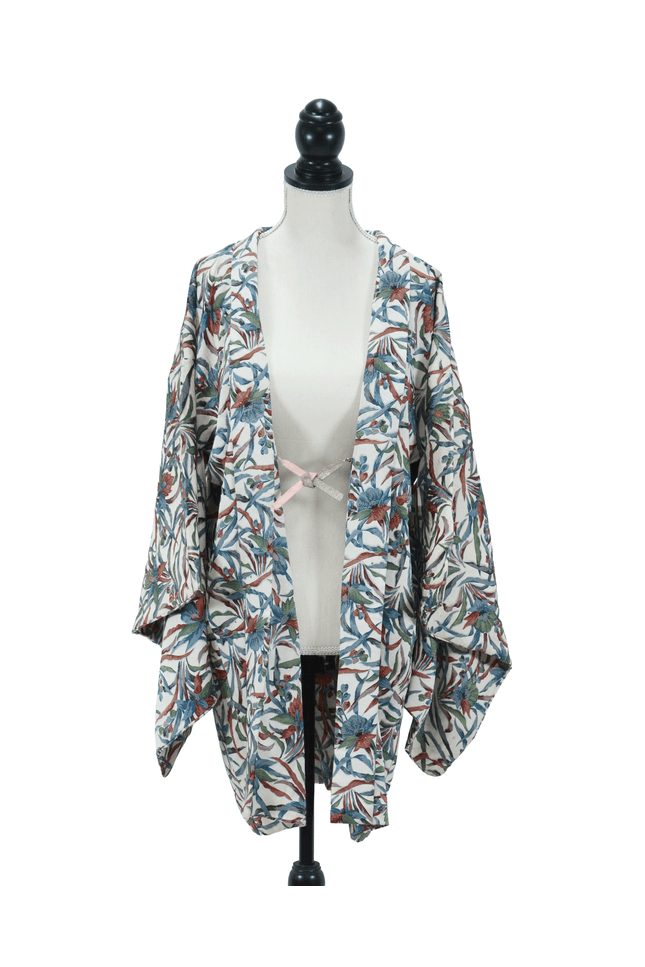 Vintage Haori with Botanical Sarasa Pattern