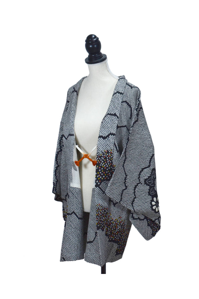 Vintage Haori with Shibori pattern – Black