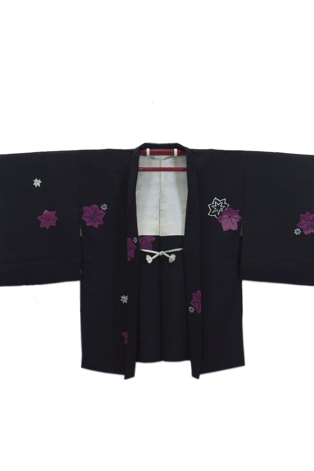 Vintage Haori - Black with Purple