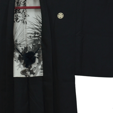 Vintage Haori mit Tuschemalerei und Kalligraphie im Innenfutter