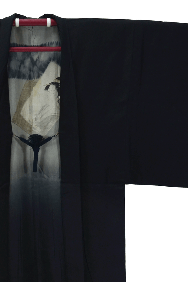 Vintage Haori mit Bijin-ga-Motiv im Innenfutter