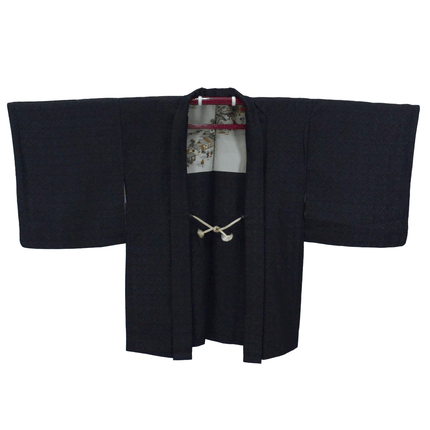 Antiker Haori - Schwarz mit Silberfäden ( ca.1920-1930 )