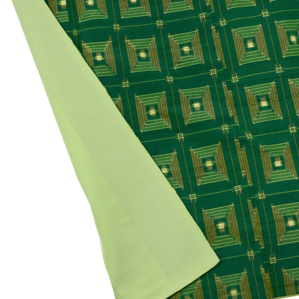 Vintage-Kimono mit geometrischem Allover-Muster, vermutlich aus der mittleren Shōwa-Zeit (ca. 1955–1975)