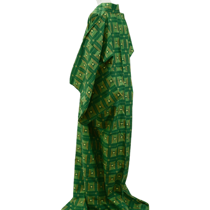Vintage-Kimono mit geometrischem Allover-Muster, vermutlich aus der mittleren Shōwa-Zeit (ca. 1955–1975)