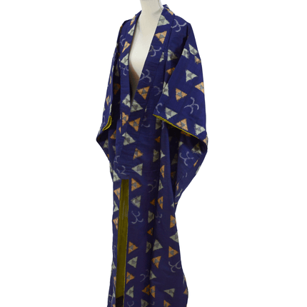 Vintage Kimono in Indigoblau aus der Zeit ca. 1930–1950.