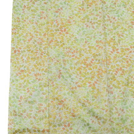 Vintage Kimono mit feinem Blattmuster in Pastellfarben aus Seide (1960–1980)