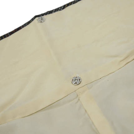 Vintage Kimono mit architektonischem Muster – Jacquard in Kasuri-Optik, 1960er–70er